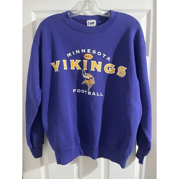 Vtg/Y2K Minnesota Vikings Sweatshirt Sz Med Purple Lee Sport - Picture 1 of 8
